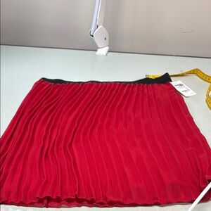 Red Pleated Skirt